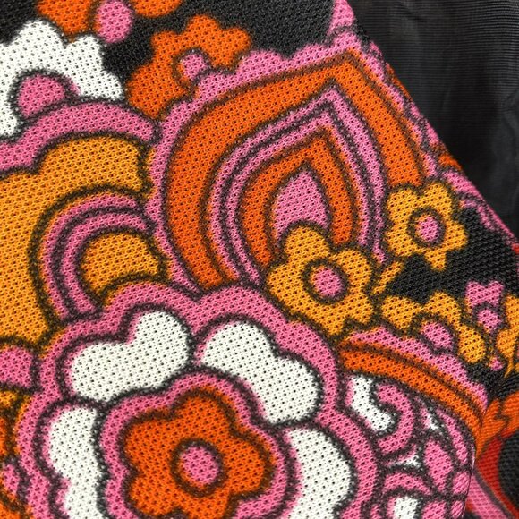 Vintage Dress 60's 70's Nu-Mode Maxi Retro Mod Floral Polyester Sleeveless M/L - Picture 5 of 5